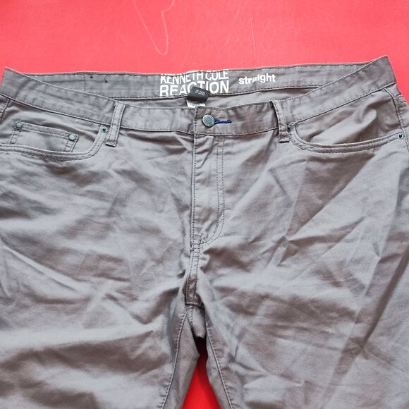 Kenneth Cole Reaction casual pants straight grey men's size 38x32 - Picture 2 of 10